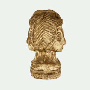 Buste double visage en plâtre patiné