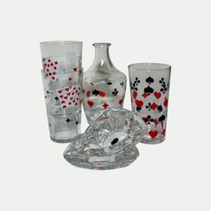 Lot carafe, verres et cendriers