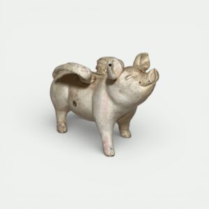 Tirelire cochon ailé en fonte